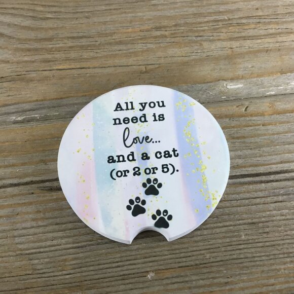 Funny Cat Lover Car Coasters Set of 2 - Picture 3 of 7